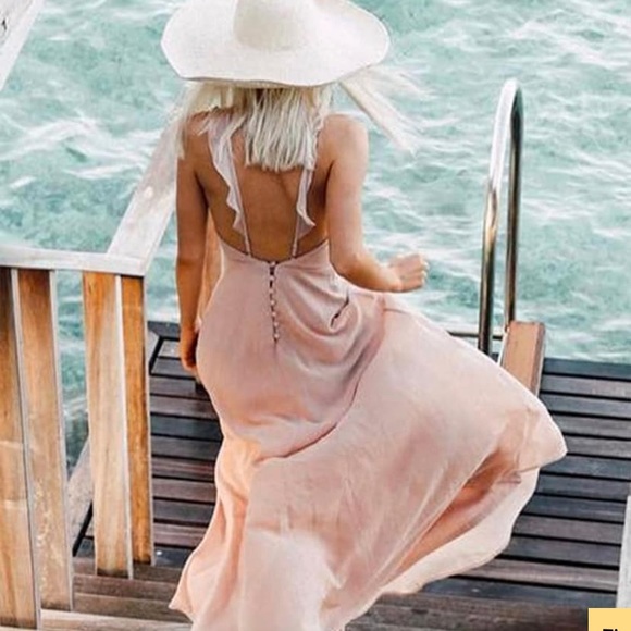 meteoric rise blush maxi dress
